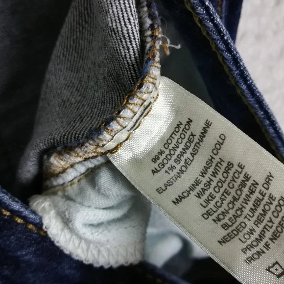 DKNY Womens Jeans Slim Straight Cropped Blue Denim Dark Wash Mid Rise 10 - Picture 8 of 11